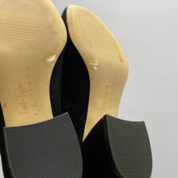 Lord & Taylor Womens Black 424 Fifth Floral Ankle Zipper Boots Size 6.5 Medium - Picture 7 of 9